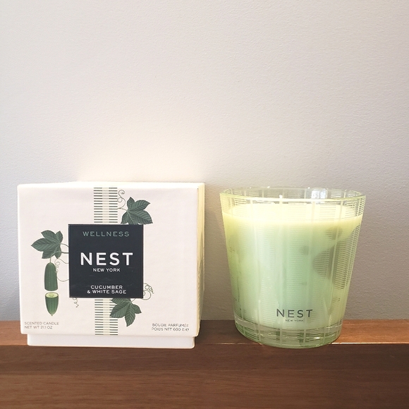NIB NEST 3-Wick Cucumber & White Sage Candle - Picture 2 of 5